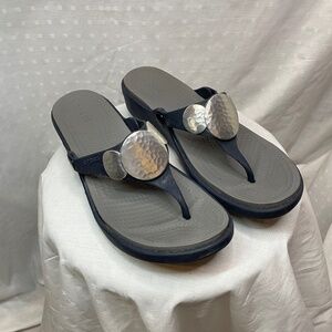CROCS Gray and Black Sandals